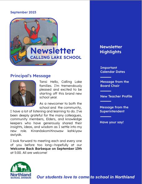 A screenshot of page 1 of the September Newsletter